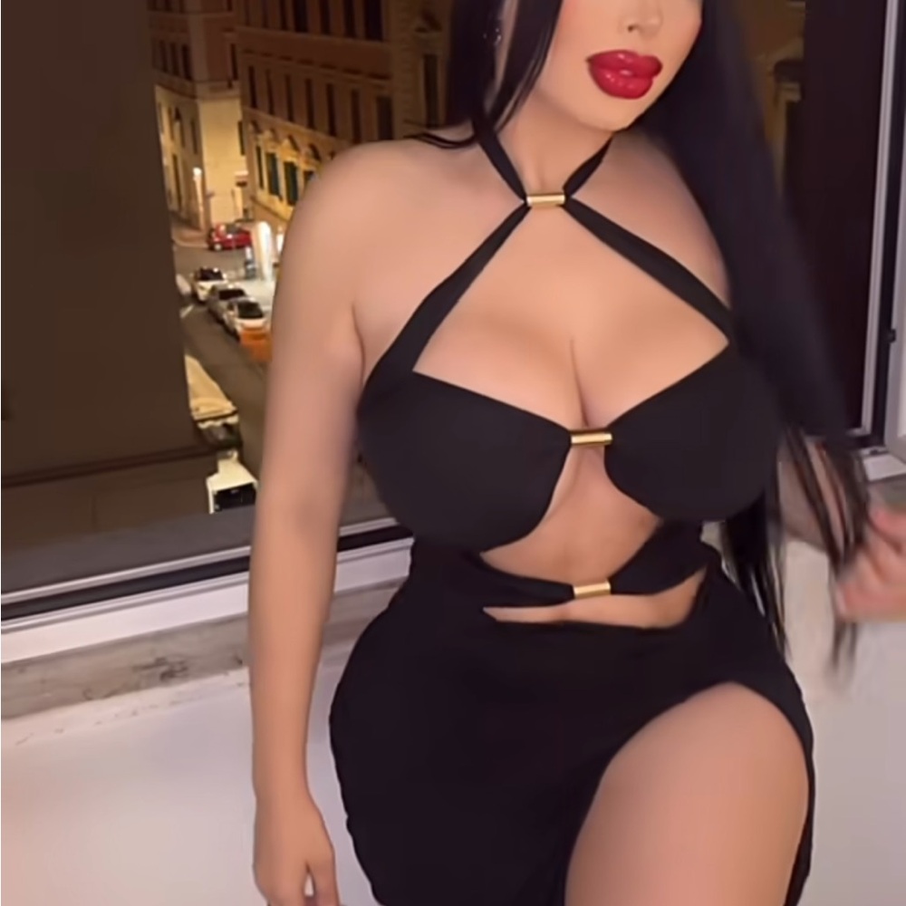 Black and gold dress